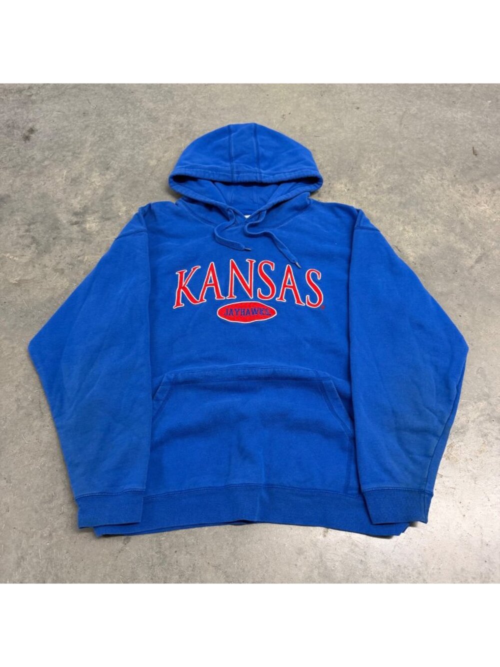 Vintage Kansas Jayhawks Blue Hoodie Sz L